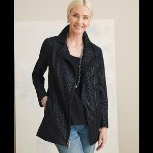 Chico's Black Leopard Print Jacket